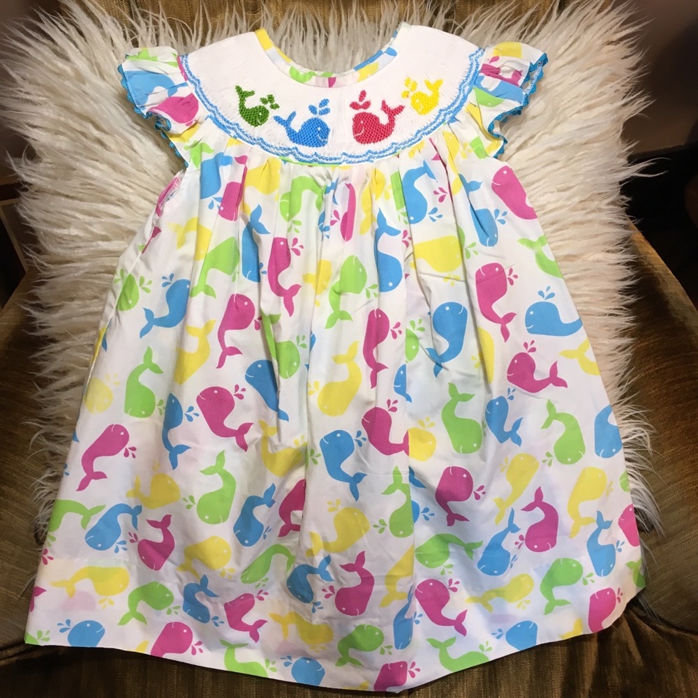 Smocked Dress, 18 Months Babeeni Whales 🐳